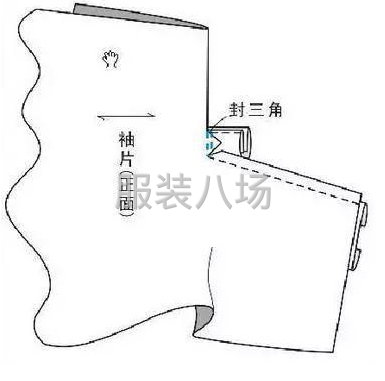 将里襟翻至正面缉压0.1~0.15cm的明线