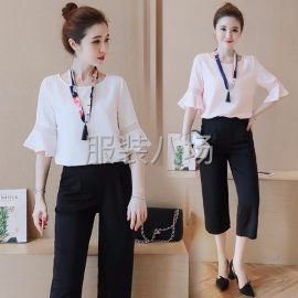 undefined - 休闲阔腿裤两件套女夏 - 图4