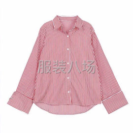 undefined - 春装韩版衬衣 条纹印花长袖衬衫 - 图7
