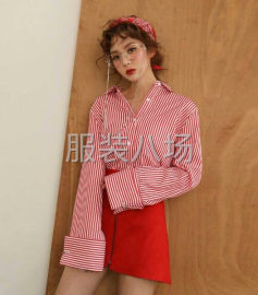 undefined - 春装韩版衬衣 条纹印花长袖衬衫 - 图9