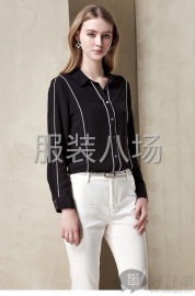 undefined - 高档夹边雪纺女衬衣女式仿真丝衬衫欧美时尚纯色 - 图2