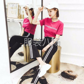 undefined - 2018夏季新款女时尚套装T恤阔腿运动裤网红两件套夏俏皮心机 - 图6