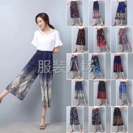 undefined - 冰丝面料阔腿裤中老年妈妈装 - 图1