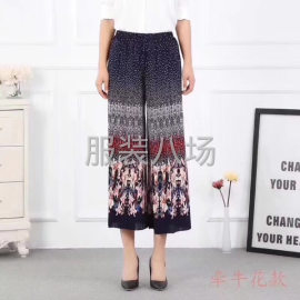 undefined - 冰丝面料阔腿裤中老年妈妈装 - 图6
