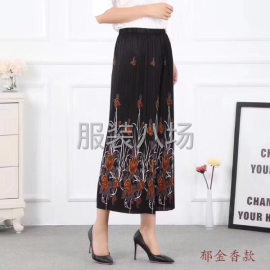 undefined - 冰丝面料阔腿裤中老年妈妈装 - 图7