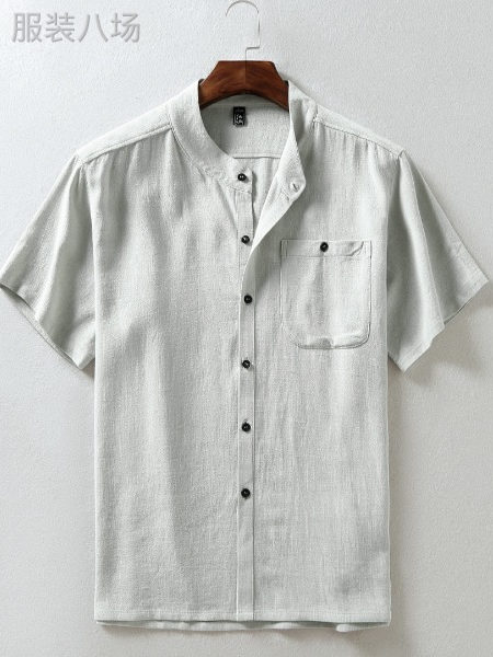 男款棉麻中式复古衬衣，一件代发，拿货量大价格从优-第1张图片