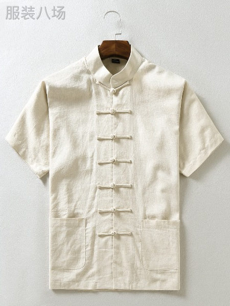 男款棉麻中式复古衬衣，一件代发，拿货量大价格从优-第3张图片