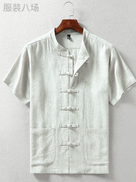 男款棉麻中式复古衬衣，一件代发，拿货量大价格从优-第4张图片