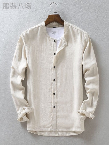 男款棉麻中式复古衬衣，一件代发，拿货量大价格从优-第5张图片