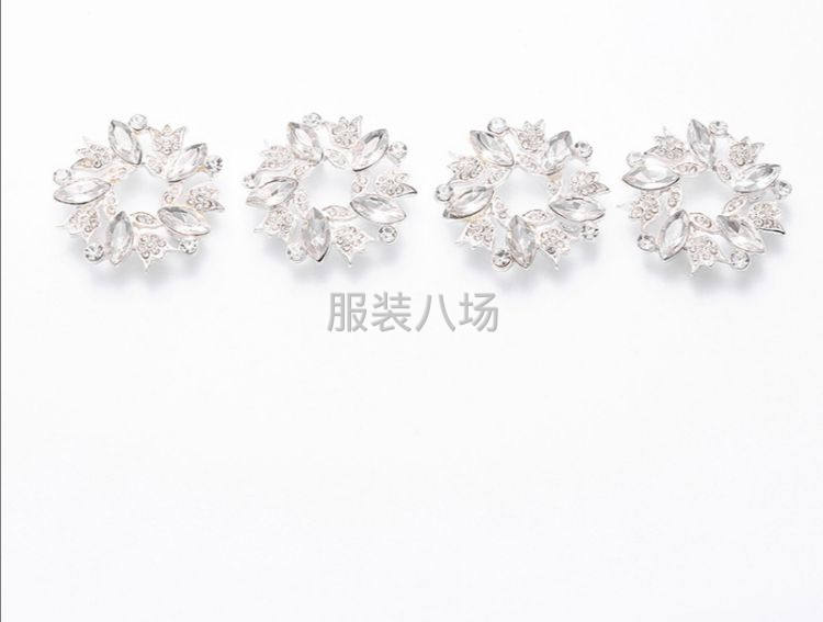 厂家直销花环形镶钻钮扣 衬衫裘皮大衣服-第4张图片