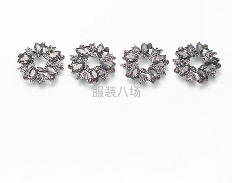 厂家直销花环形镶钻钮扣 衬衫裘皮大衣服-第3张图片