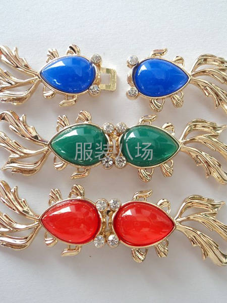 旗袍配饰 金属对扣立领披风古典扣子汉服镶彩色水滴-第3张图片