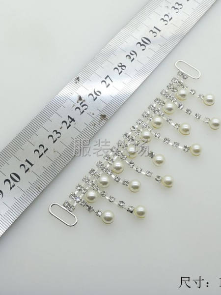 新款服饰配件缝纫装饰链珍珠水晶吊坠链时尚饰品装饰扣链-第4张图片