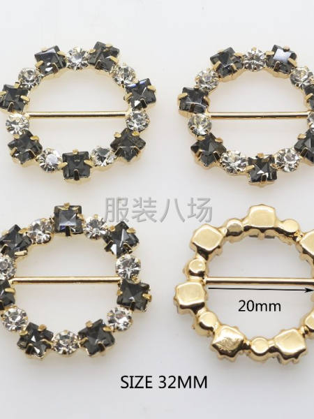 30mm 大钻短款比基尼钻饰扣 泳衣时尚交换器扣子材料批发-第9张图片