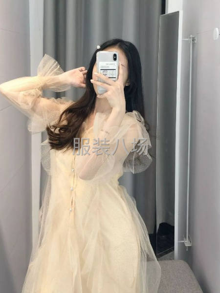 裙新款春装不规则蕾丝网纱清新连衣裙两件套装-第5张图片