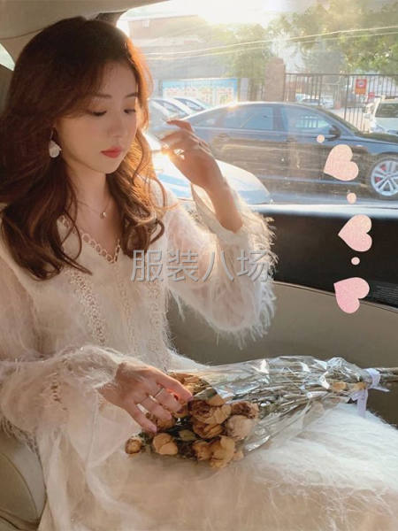 春装不规则蕾丝网纱清新连衣裙两件套装-第1张图片