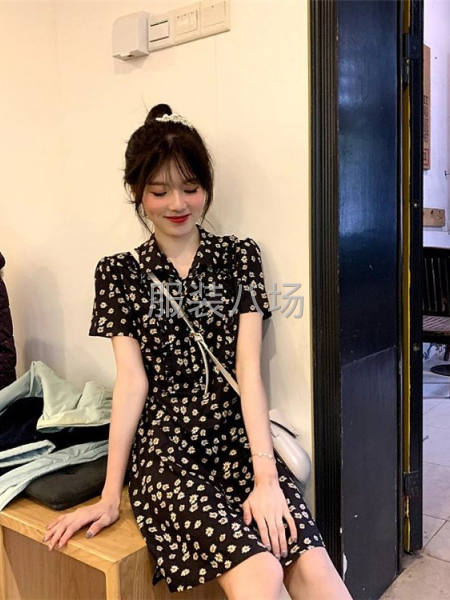 法式桔梗高腰很仙的碎花连衣裙夏款显瘦-第3张图片