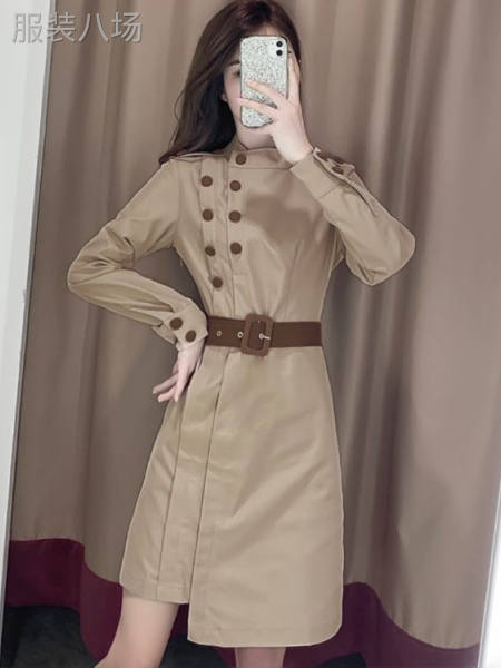 出售修身长袖韩版百分百棉时尚连衣裙-第1张图片