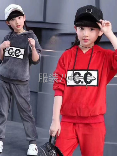 童装加绒连帽卫衣套装-第5张图片