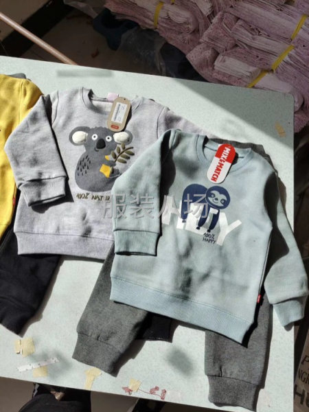 童套装清加工。纯棉卫衣 拉架家居服套装 .-第1张图片