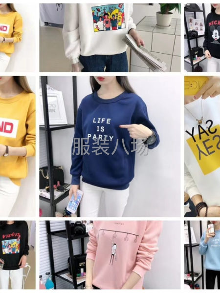 女装加绒加厚圆领卫衣新货到-第3张图片