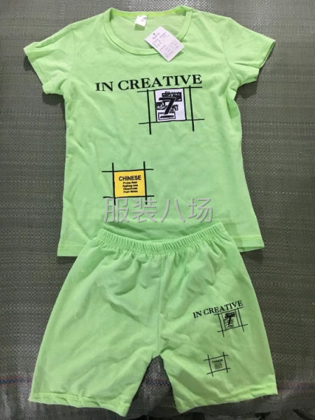 童装短袖套装，多颜色图案  三个码L  XL  XXL搭配，-第4张图片