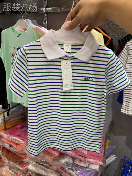 中小童条纹纯棉短袖T恤，1岁多-7岁左右。300件一份5.8-第1张图片