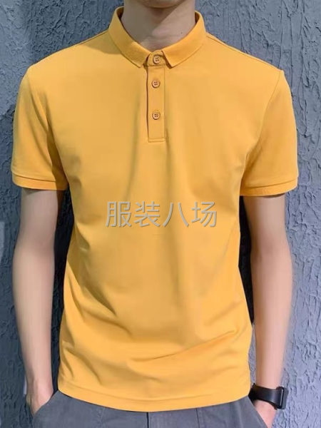 男装翻领纯色T恤特价-第1张图片