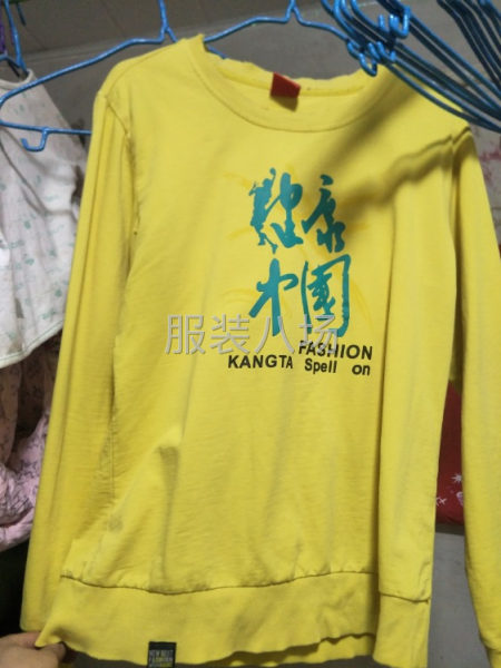 本厂主要生产针织面料服侍女装短袖T恤衫长袖衫卫衣卫裤帽衫圆领-第1张图片