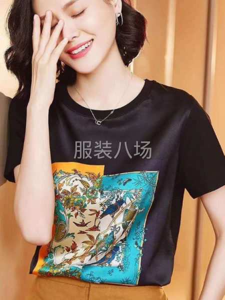 火爆欧货设计 春夏真丝T恤
颜色：黑色 白色
码数：L-4X-第3张图片