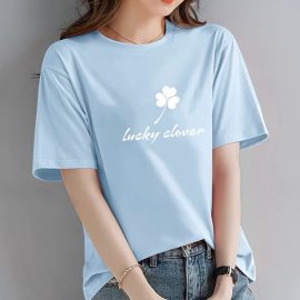 undefined - 纯棉女装短袖拉架棉女t恤 - 图1