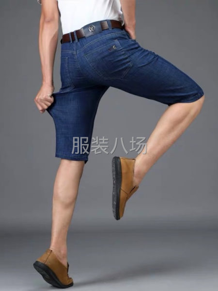 批发男装弹款牛仔裤中裤尾货-第1张图片