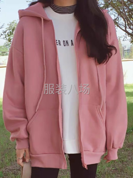 牛肚棉拉链女卫衣开衫-第1张图片