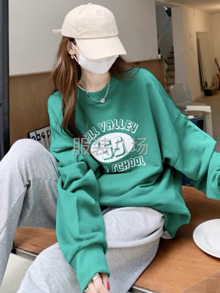 女装圆领套头卫衣出厂价-第1张图片