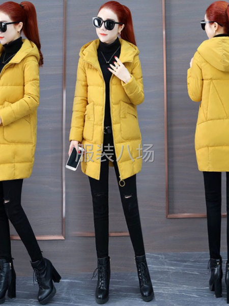 2000件女装冬季新款羽绒棉衣韩版中长款棉服连帽棉袄外套，2-第1张图片
