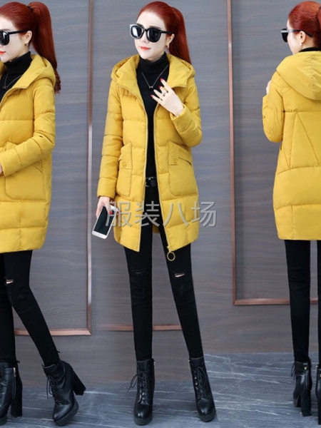 2000件女装冬季新款羽绒棉衣韩版中长款棉服连帽棉袄外套，2-第1张图片