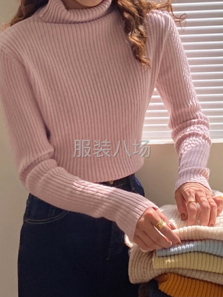 批发女装直播包芯纱坑条针织衫2000件-第6张图片