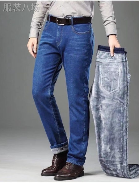 加绒男装牛仔裤长裤弹力款式-第2张图片