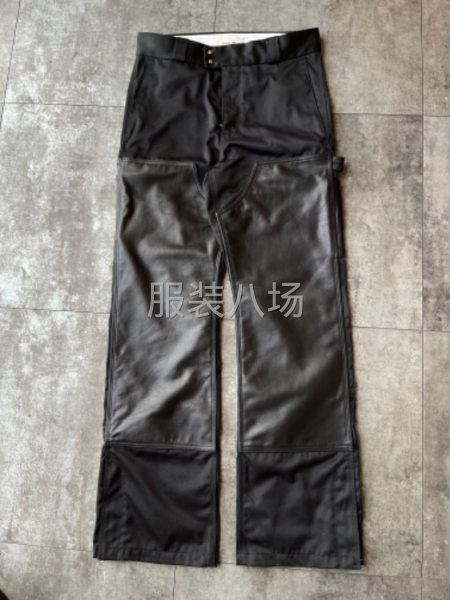 梭织裤子拼真皮-第1张图片