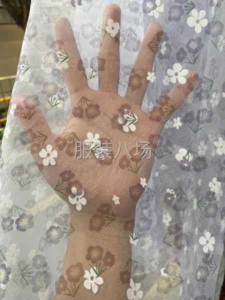 欧根纱植绒数码印花女装面料-第3张图片