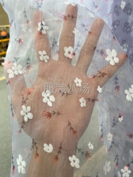 欧根纱植绒数码印花女装面料-第4张图片