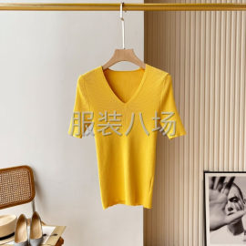 undefined - 批发亮黄色短袖针织衫1万件 - 图4