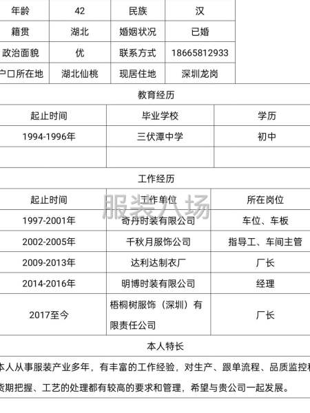 求職全職廠長,經(jīng)驗(yàn)15年-第1張圖片