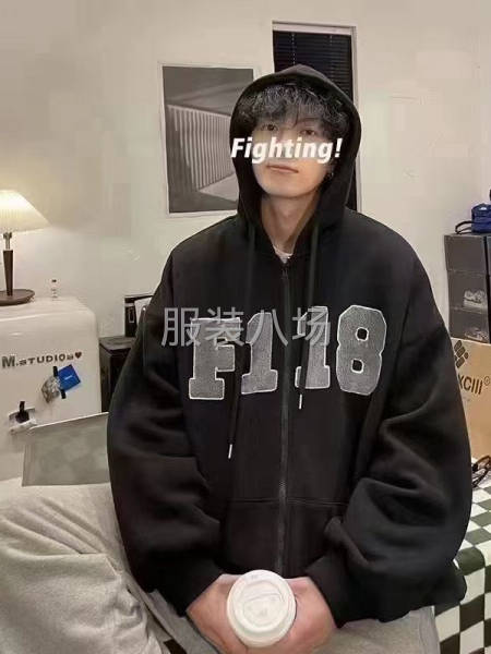 男装加绒拉链开衫卫衣-第2张图片