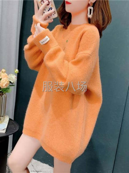 包芯纱女装中长款套头毛衣-第2张图片