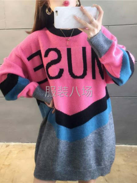包芯纱女装中长款套头毛衣-第6张图片