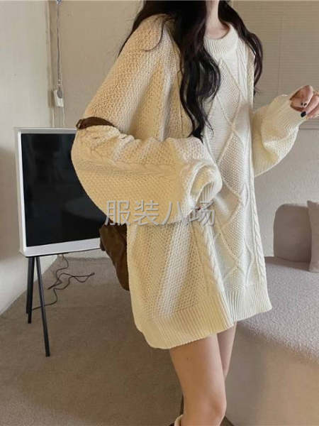 包芯纱女装中长款套头毛衣-第3张图片