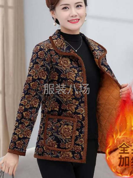 女装棉衣外套双层棉绒多花型-第5张图片