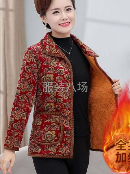 女装棉衣外套双层棉绒多花型-第2张图片