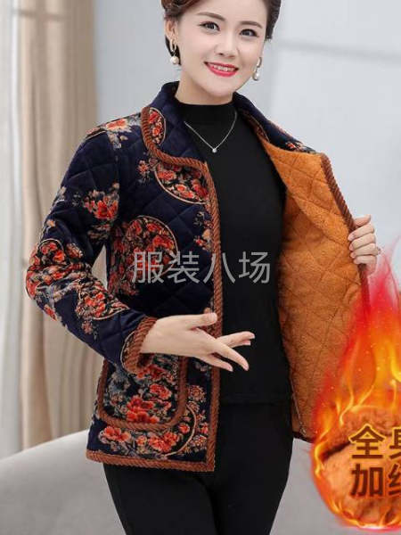 女装棉衣外套双层棉绒多花型-第1张图片